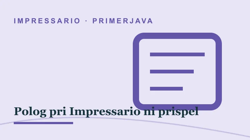 Primerjava za Polog pri Impressario ni prispel: impressario casino polog ni prispel