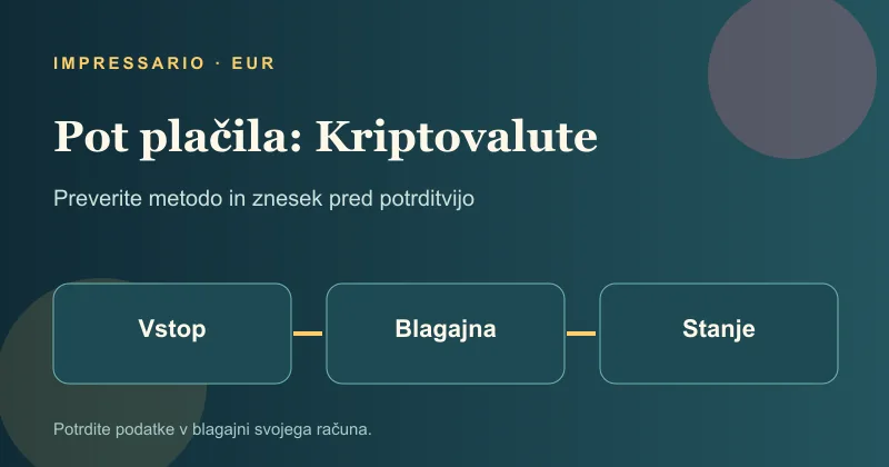 Pot plačila Kriptovalute od blagajne do stanja